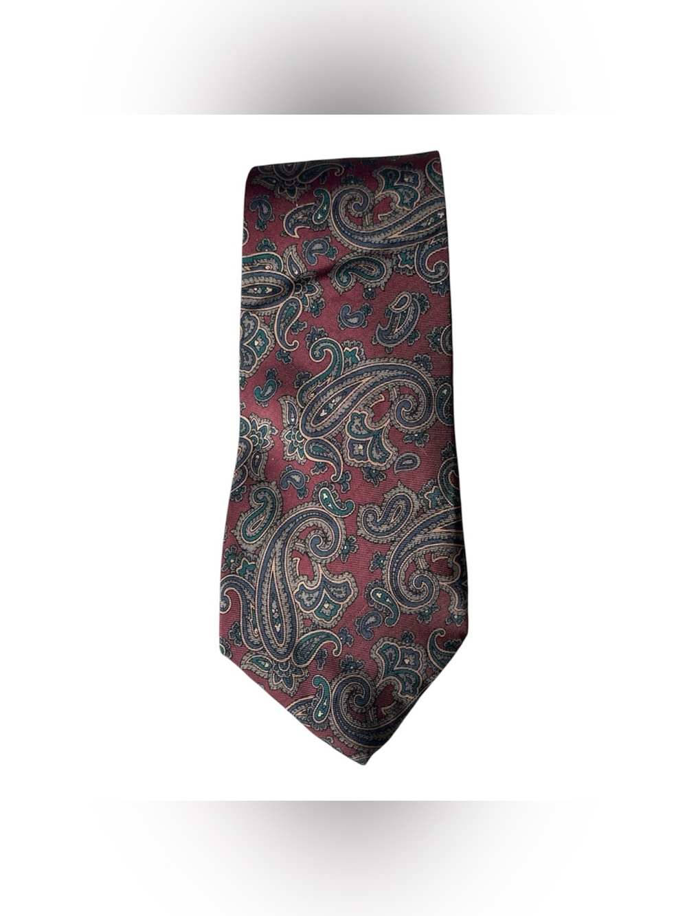 Men's Burgundy Paisley Silk Tie - Classic Formal Accessory
